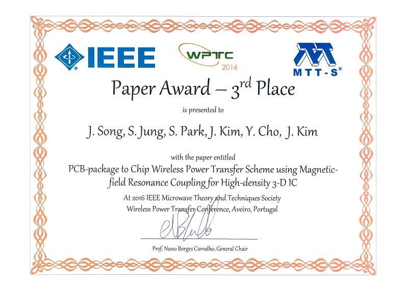 김정호 교수 연구실 송진욱 박사과정 IEEE WPTC 2016