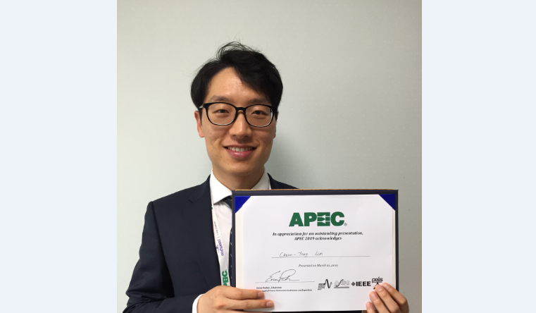 Ph.D Candidate Cheon Yong Lim (Advisor: Gun-Woo Moon)  won Outstanding Presentation Award at IEEE APEC 2019